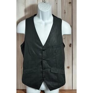 H&M Waistcoat Vest Men’s 36R Black Gray Pinstripe Pockets
